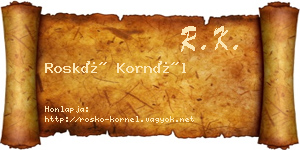 Roskó Kornél névjegykártya