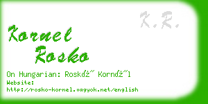 kornel rosko business card