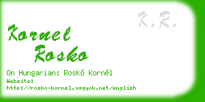 kornel rosko business card